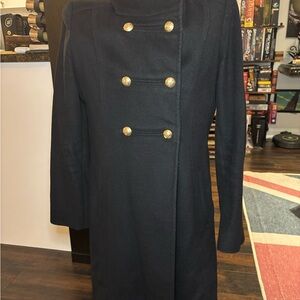 Women's Black Double-Breasted Coat